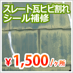 スレート瓦ヒビ割れ
シール補修